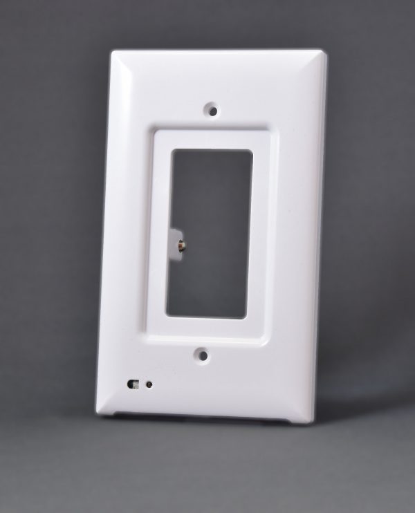 White colored decora outlet cover with built-in light