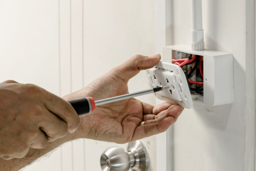 Installing wall outlet