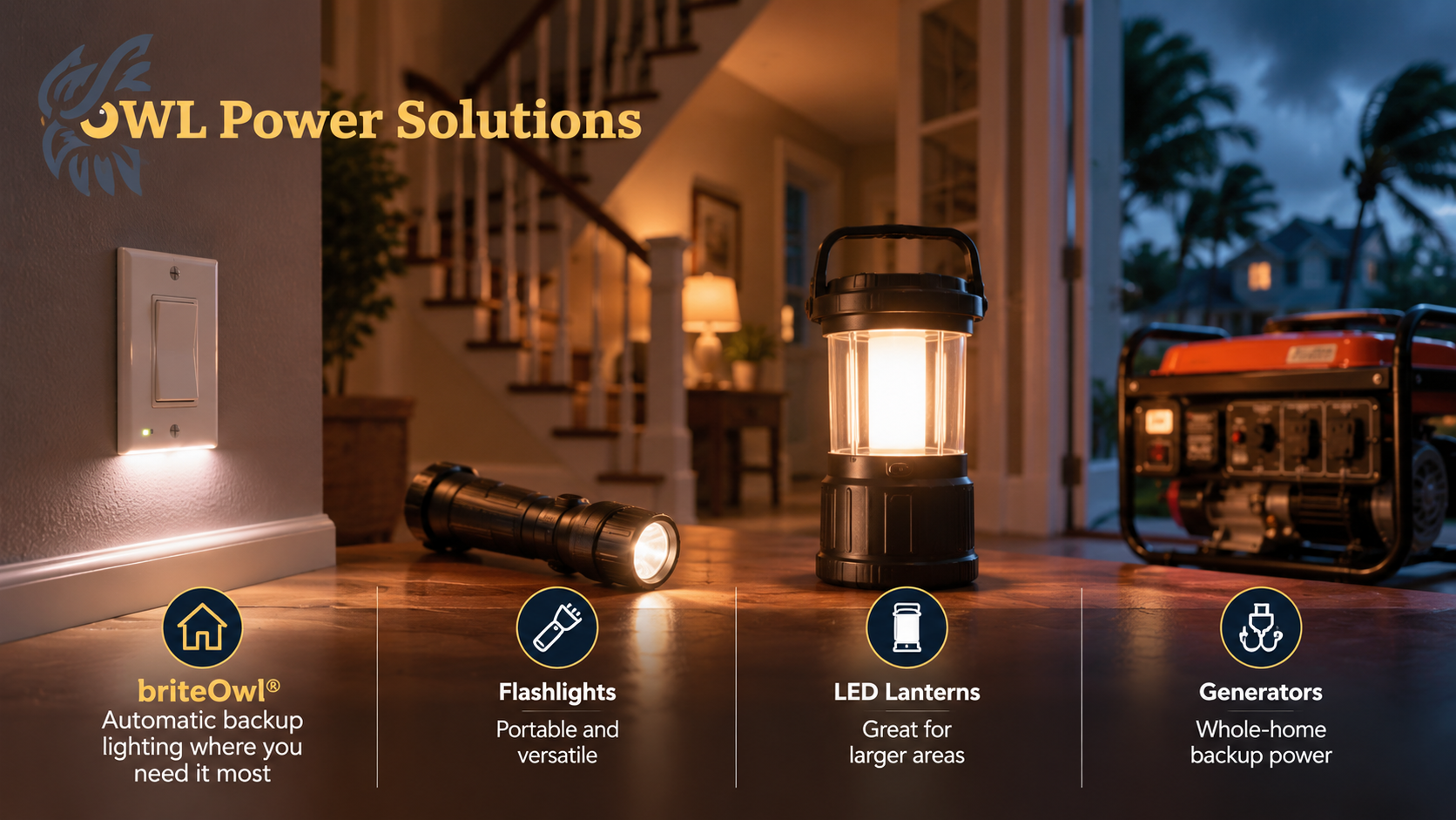 Best Emergency Backup Lighting for Homes Comparing briteOwl®, Flashlights, Lanterns, and Other Options